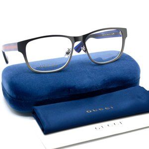GUCCI GG0007O 003 RUTHENIUM BLUE EYEGLASSES FRAME